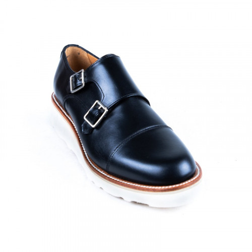 BLACK DOUBLE BUCKLE SHOES MODEL 770